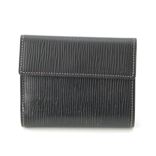 ココマイスター ジョリーロジャー・モンテスマ プレスオンザブライドル レザー コンパクトウォレット 三つ折り財布 ブラック