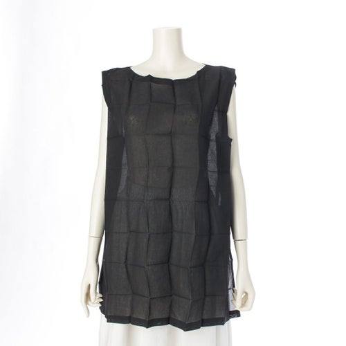 ミー イッセイミヤケ 25SS DICE PLEATS SHIRT ポリエステル ノースリーブ トップス MI51FT903 ブラック