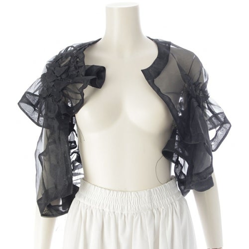 コムデギャルソン AD1996 97SS BODY MEETS DRESS ポリエステル エンブロイダリー フラワー シアーボレロ トップス シャツ GJ-100410 ブラック M