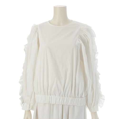 ヨリ 22SS コットン フリルスリーブ シャツ ブラウス トップス YR2221-010SP ホワイト 36