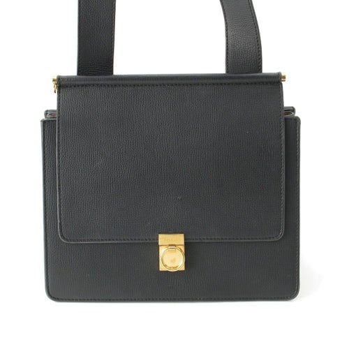 Polene ポレーヌ Numro Sept レザー ロゴ ショルダーバッグ ブラック