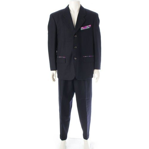 コムデギャルソンオムプリュス 88AW AD1988 ウール 花柄 フラワープリント 切替 3B テーラードジャケット パンツセットアップ PP-05025M／PJ-05036M ブラック M