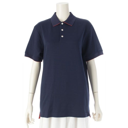 エルメス コットン セリエボタン ポロシャツ トップス ネイビー S