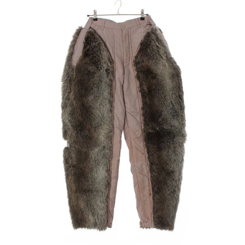 イッセイミヤケ 1982 ナイロン 単色タグ 初期タグ 2way ファー テーパード ライニング パンツ ボトムス グレージュ 6