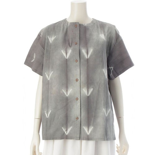 イッセイミヤケ 80s 1984 コットン 筆タグ 抜染 半袖 ベースボール 長袖シャツ トップス MG12304 グレー ホワイト系 9