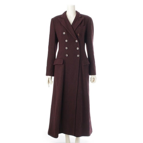 ジャンポールゴルチエ クラシック ウール ナイロン アウター スーパーロングコート バーガンディ ワインレッド 40