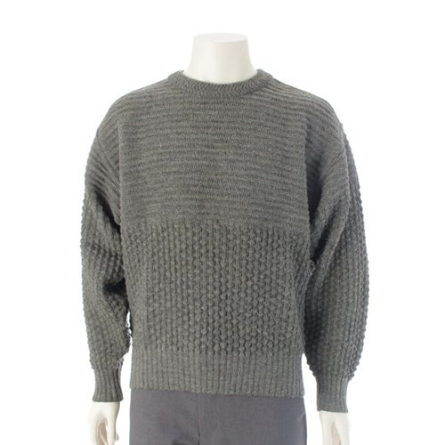 イッセイミヤケ 70-80s ヴィンテージ オールスタイル ラウンドネック ニット セーター 長袖 グレー