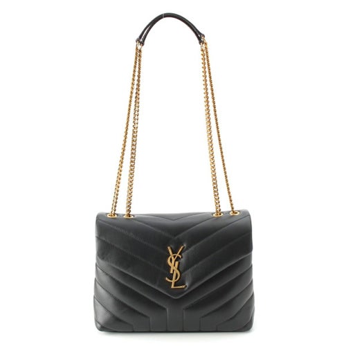 サンローラン レザー ルル スモール チェーン ショルダーバッグ 494699 ブラック