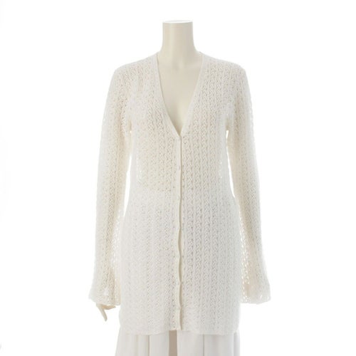 クロエ 24年 フレアスリーブ クロシェ 長袖 ニット カーディガン CHC24UMC2530107S オフホワイト S