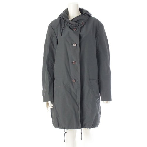 イッセイミヤケ 99SS コットン ナイロン フーデット コート アウター IM91-FA001 チャコールグレー L