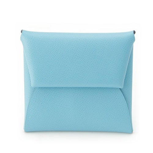 エルメス バスティア エプソン 小銭入れ コインケース Ｗ刻印 ライトブルー スカイブルー系