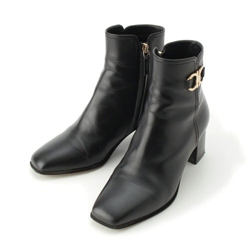 サルヴァトーレフェラガモ CASSARO レザー ガンチーニ アングル ブーツ ブラック 6