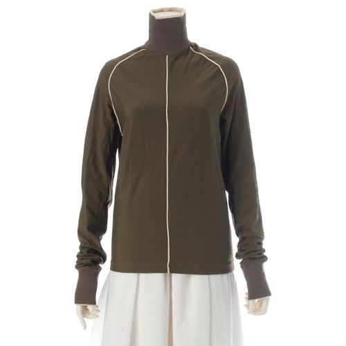 ジャンポールゴルチエ ポリエステル 切替 タートルネック ラグラン ストレッチトップス スーパーロングスリーブ ニット グリーン M