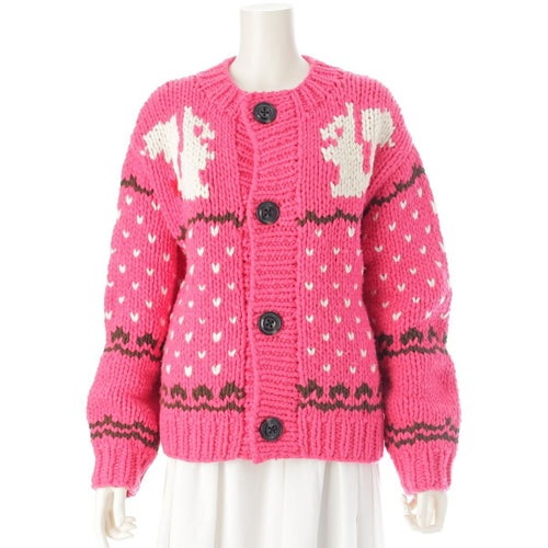 ディースクエアード 21年 ウール ニット カーディガン ジャケット ピンク S