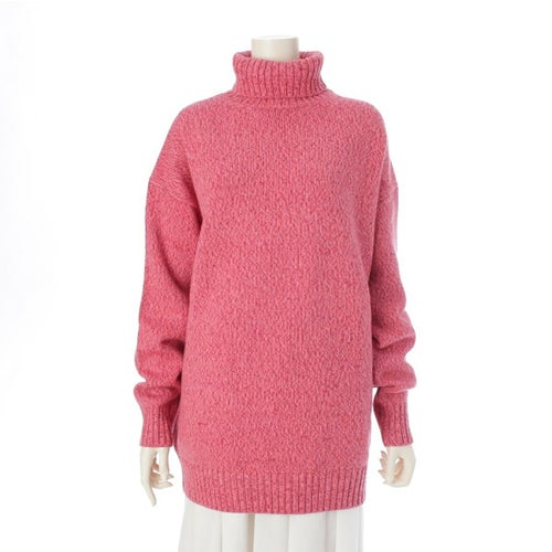 ミュウミュウ 23年 カシミヤ ウール タートルネック ニット トップス セーター MMA848 ピンク 38