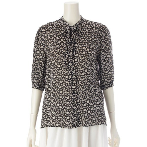 セリーヌ ボウタイ シャツ ブラウス 半袖 トップス 2B243313F ブラック 36