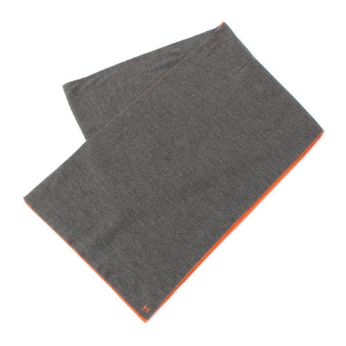 エルメス シルク混カシミヤ アレルトゥール マフラー グレー×オレンジ