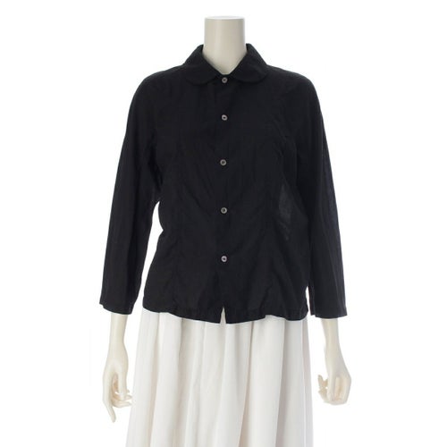 コムデギャルソン AD2015 15AW 製品染め 丸襟シャツ ブラウス トップス GP-B015 ブラック XS