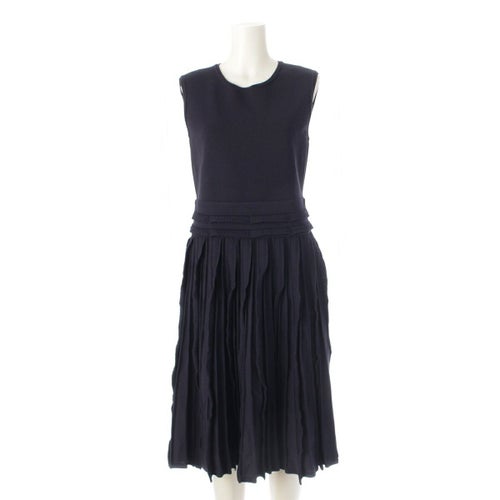 フォクシー Knit Dress ノースリーブ ニット ワンピース ドレス 40111 ネイビー 40