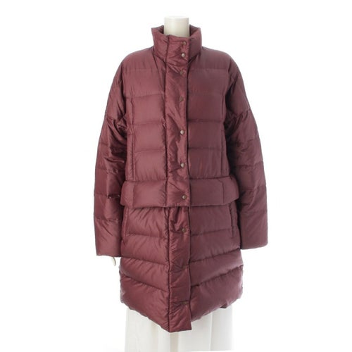 イッセイミヤケ ハート 2WAY フェザー ダウンジャケット コート アウター HA43FA546 ボルドー