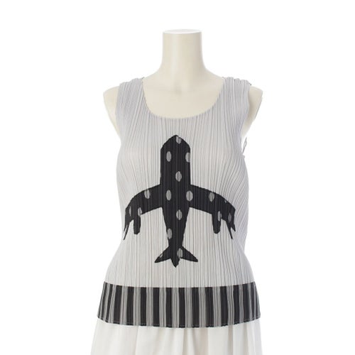 プリーツプリーズ イッセイミヤケ 2006 06S/S 飛行機 ノースリーブ カットソー トップス PP61-JK711 グレー ブラック 3