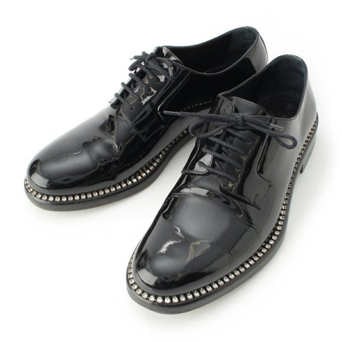 ジミーチュウ パテントレザー ラインストーン ドレスシューズ ブラック 40 2/1