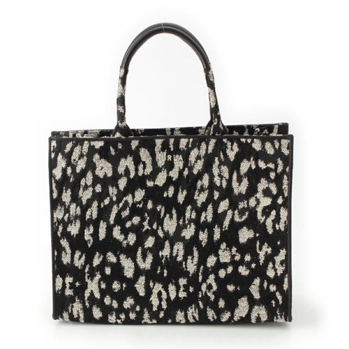 フルラ キャンバス オポチュニティ トートバッグ ブラック ホワイト