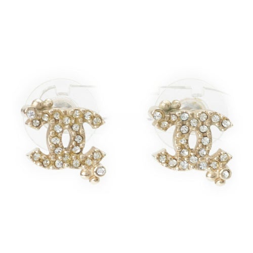 シャネル 09P ココマーク ラインストーン ピアス アクセサリー ゴールド