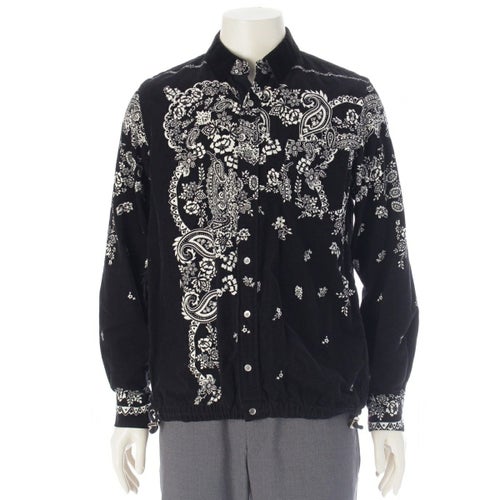 サカイ 19年 ペイズリー バンダナ柄 コーデュロイ 長袖シャツ トップス 19-02057M ブラック 2