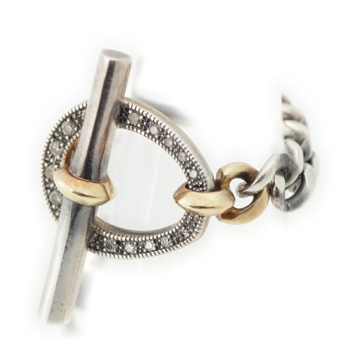 【希少】ハム　hum decolace ブラウンダイヤ T-bar ring Hum ハム DECO LACE T BAR RING K18YG SV ダイヤ リング 指輪 シルバー