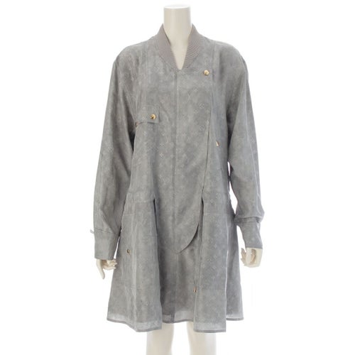 ルイヴィトン シルク モノグラム ジップ ジャケット ワンピース グレー