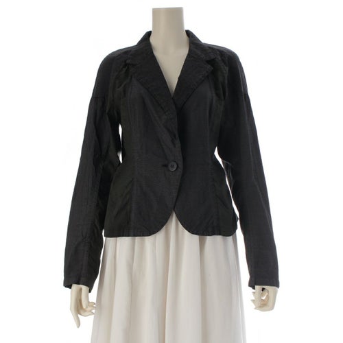 イッセイミヤケ フェット コットン デザイン 星柄 テーラードジャケット IF84FD605 グレー カーキ 2