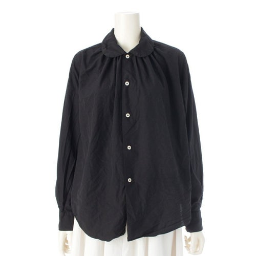 コムデギャルソン コムデギャルソン AD2024 製品染め 丸襟 ラウンドカラー シャーリング シャツ ブラウス トップス RN-B006 ブラック S