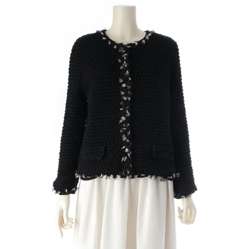 ドルチェアンドガッバーナ スペシャルエディション コットン ドット フリル ノーカラージャケット ブラック 42