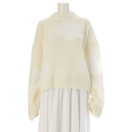 セシリーバンセン UBERTA PULLOVER ラムウール モヘア 花柄 ニット 長袖 トップス セーター 2.23KNI51010 ホワイト オフホワイト
