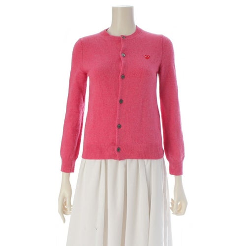 プレイコムデギャルソン AD2021 21AW ウール ニット カーディガン トップス ピンク Ｓ