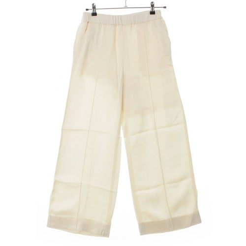 ジルサンダー 23SS レーヨン ワイドレッグクロップ イージー パンツ J01KA0110 ホワイト 32