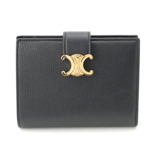 セリーヌ サプルグレインドカーフスキン ニノ ストラップウォレット 二つ折り財布 10M913GHH ブラック