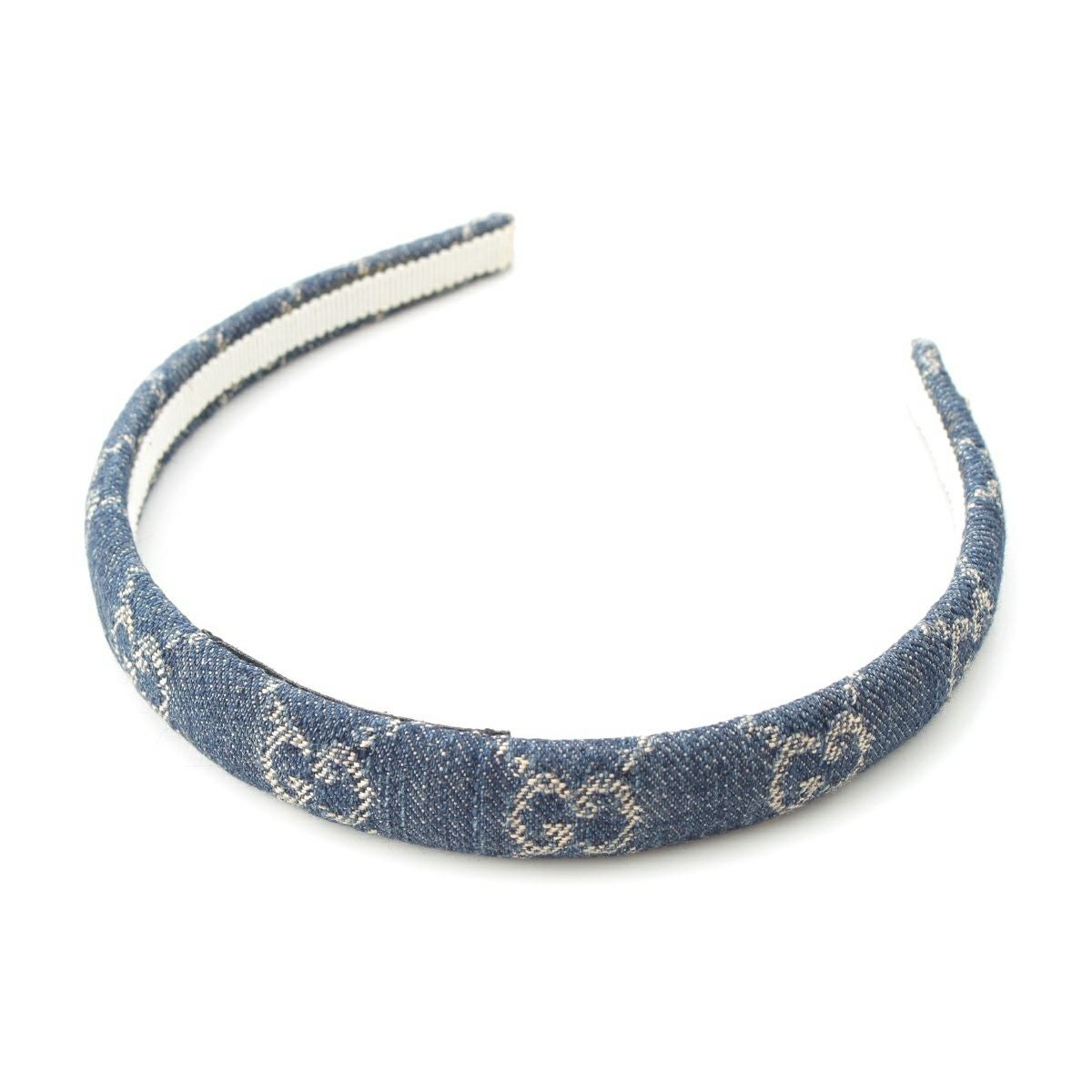 グッチ GG デニム カチューシャ ヘアアクセサリー ブルー | 中古