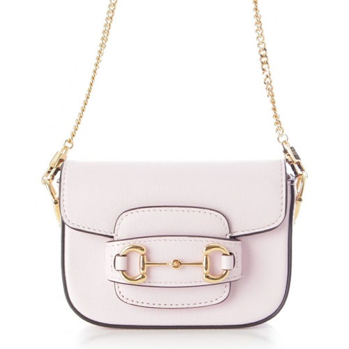 グッチ 1955 ホースビット レザー チェーン スーパー ショルダーバッグ 760253 ピンク ゴールド ミニ