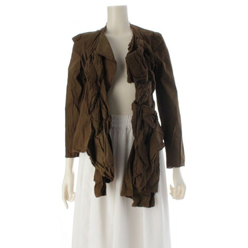 コムデギャルソン AD2002 03SS コットン エクストリーム アンバランスメント 製品染め ツイスト ロープ 巻き デザイン ジャケット 羽織り GI-J050 カーキ S