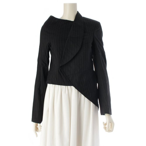 コムデギャルソン AD2007 07AW アシンメトリー 変形 プルオーバー テーラードジャケット ストライプ GT-J011 ブラック SS