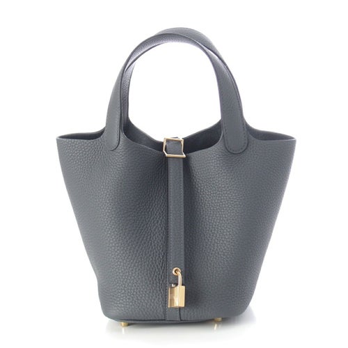 エルメス K刻印 トリヨンクレマンス ピコタンロックPM ハンドバッグ グリミスティ ゴールド金具