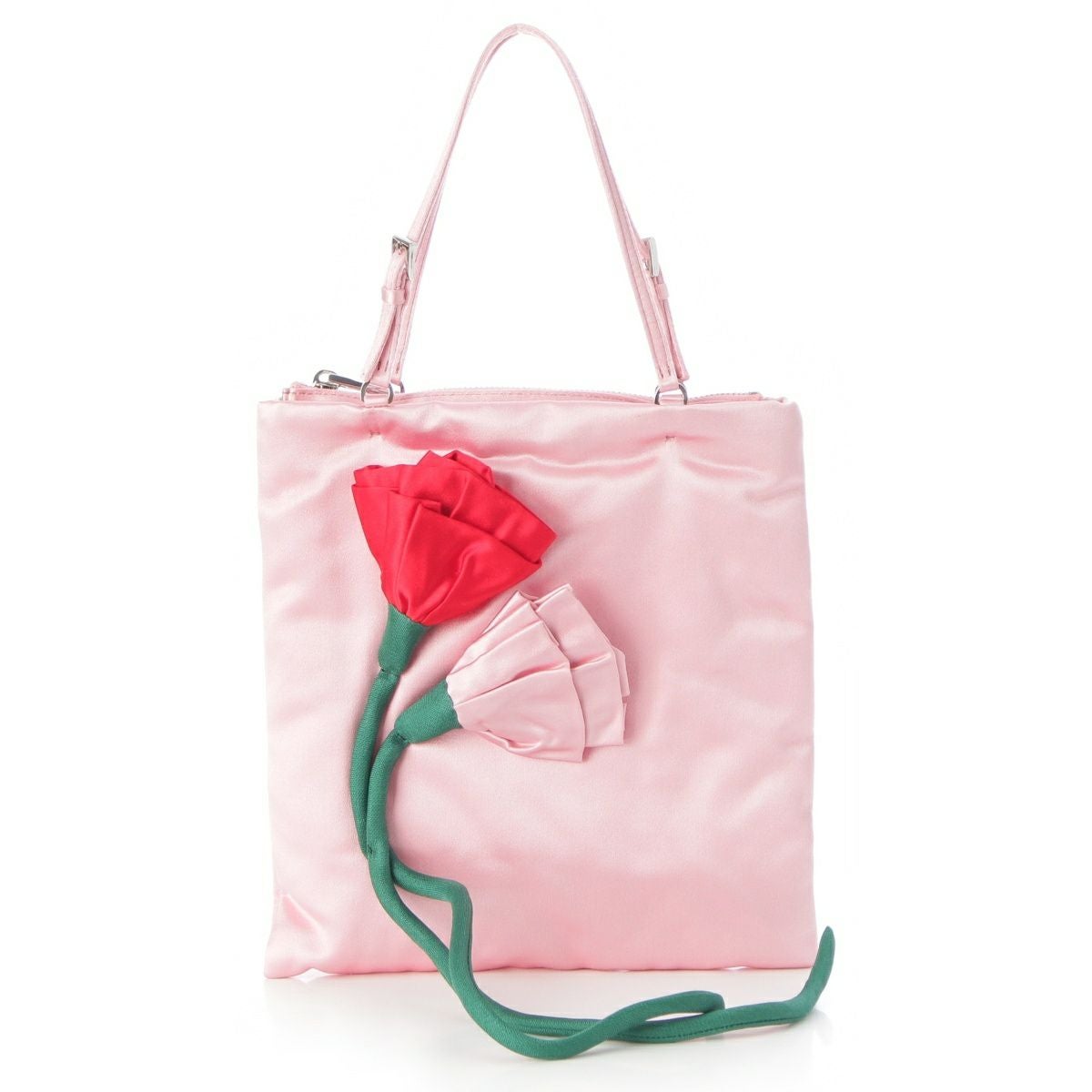 プラダ 19AW Blossom Mini Bag シルク混 サテン フラワー ランウェイ