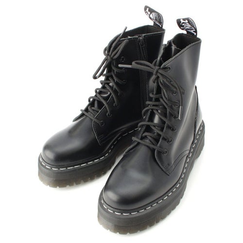 ドクターマーチン JADON レザー 8ホール ホワイトステッチ ショート ブーツ ブラック UK8