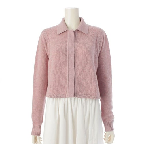 エルメス 25SS カシミヤ ニット 比翼ボタン カーディガン H5E2727D1 ピンク 34