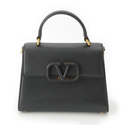 ヴァレンティノ レザー Vスリング 2WAY ハンドバッグ ブラック