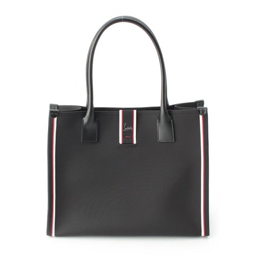 クリスチャンルブタン レザー×ナイロン BMW ファッショニスタ トートバッグ ブラック