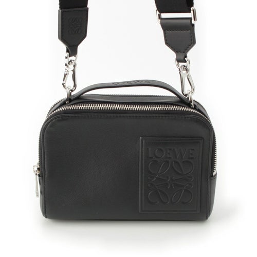 ロエベ サテンカーフ アナグラム カメラバッグ ミニ ショルダーバッグ C565R41X04 ブラック