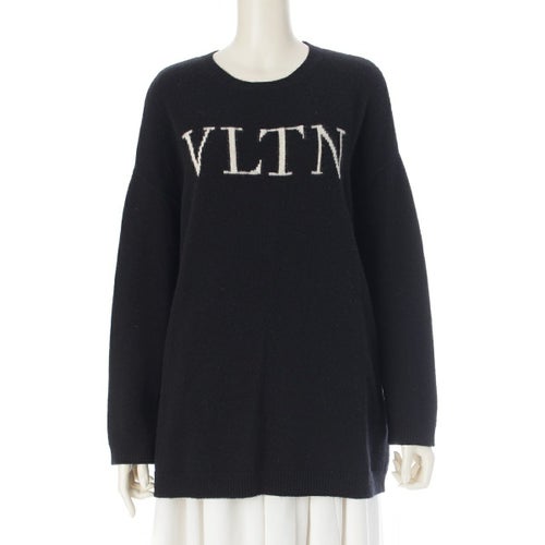 ヴァレンティノ カシミヤ ウール VLTNロゴ ニット セーター トップス ブラック XS